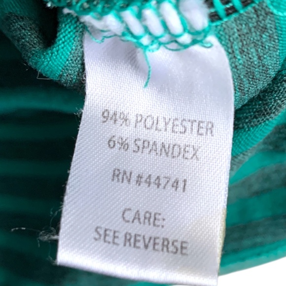 Alpine Women's Top Size Medium Green Stripes Dri-Logic Turtleneck Long Sleeve - Picture 5 of 6